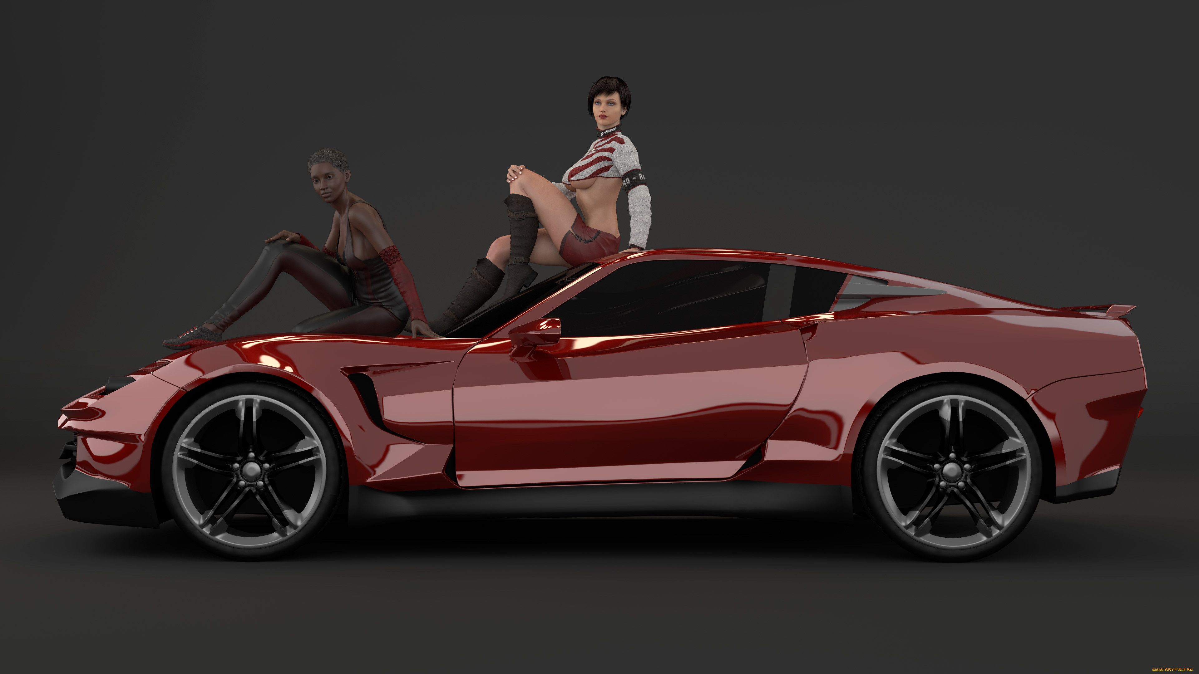 , 3d car&girl, , , , 